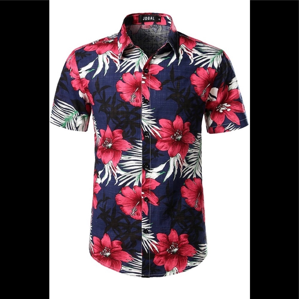 Men's Casual Button Down Short Sleeve Shirt Medium…
